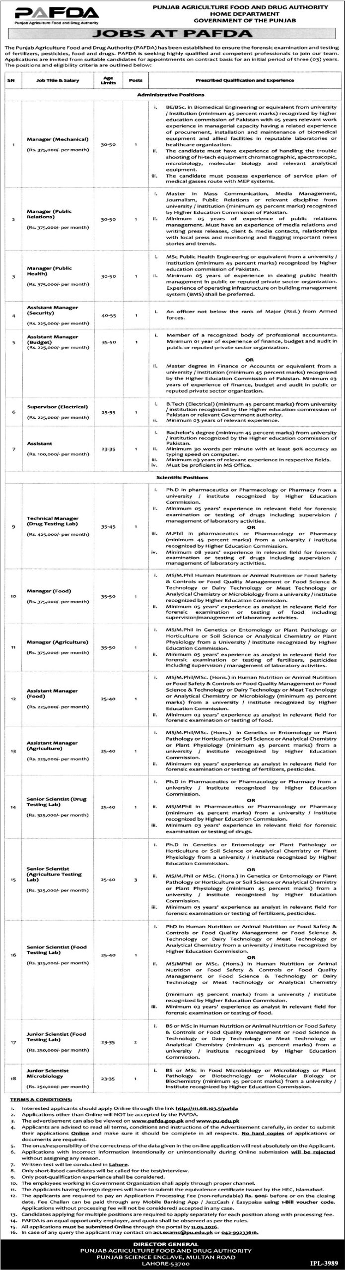PAFDA Jobs 2026